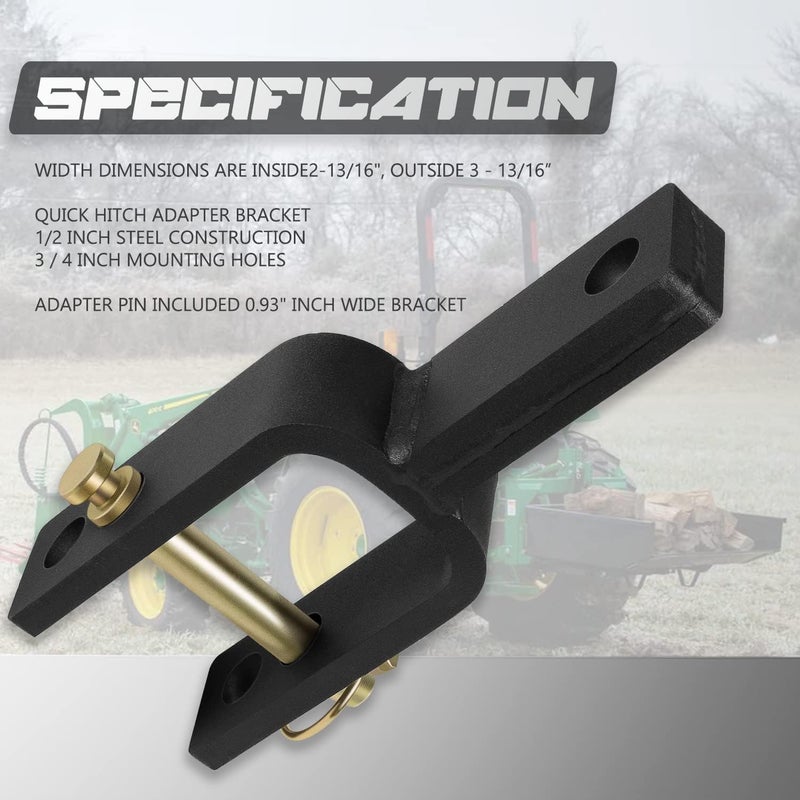 Camoo Versatile Quick Hitch Adapter Used to Adjust Top Link Bracket Movements Fit for Category 1, 3-Point Quick Hitch - Image 5